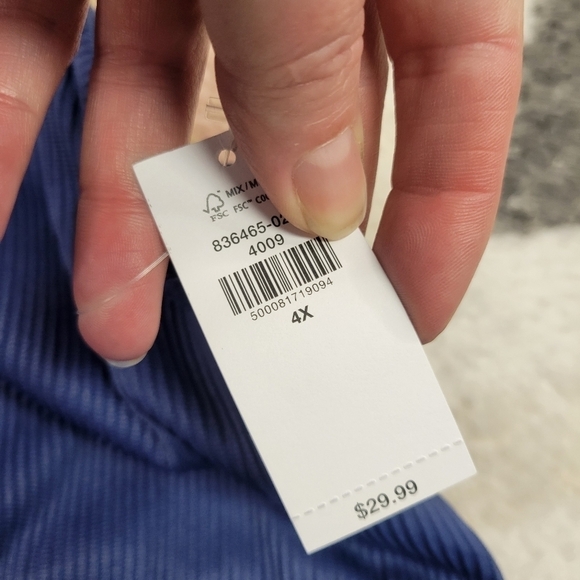 Old Navy Ribbed Blue Keyhole Front Tie Bikini Top Size 4X NEW - Picture 4 of 6